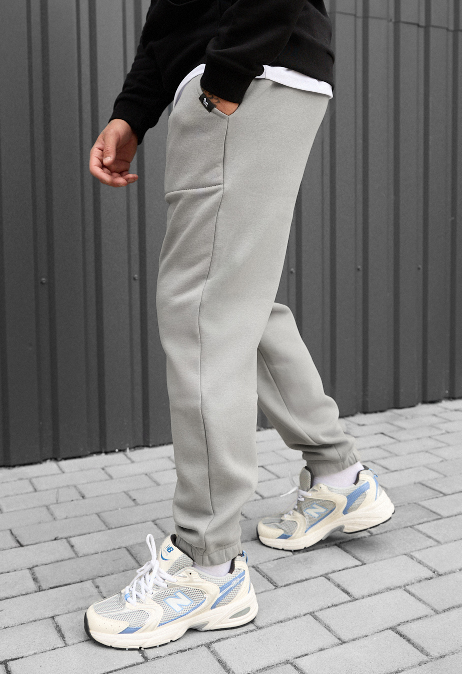 Spodnie sportowe Staff light gray fleece
