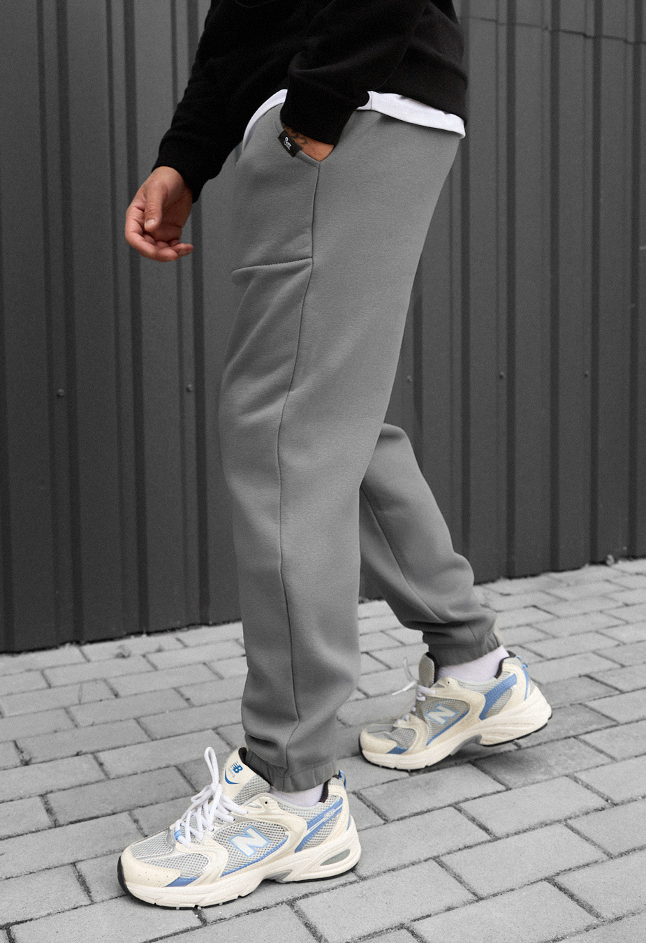 Spodnie sportowe Staff light gray fleece