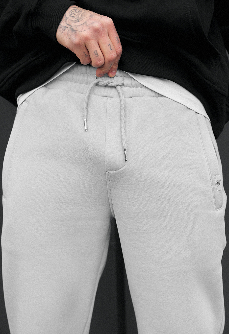 Spodnie dresowe Staff lak light gray fleece