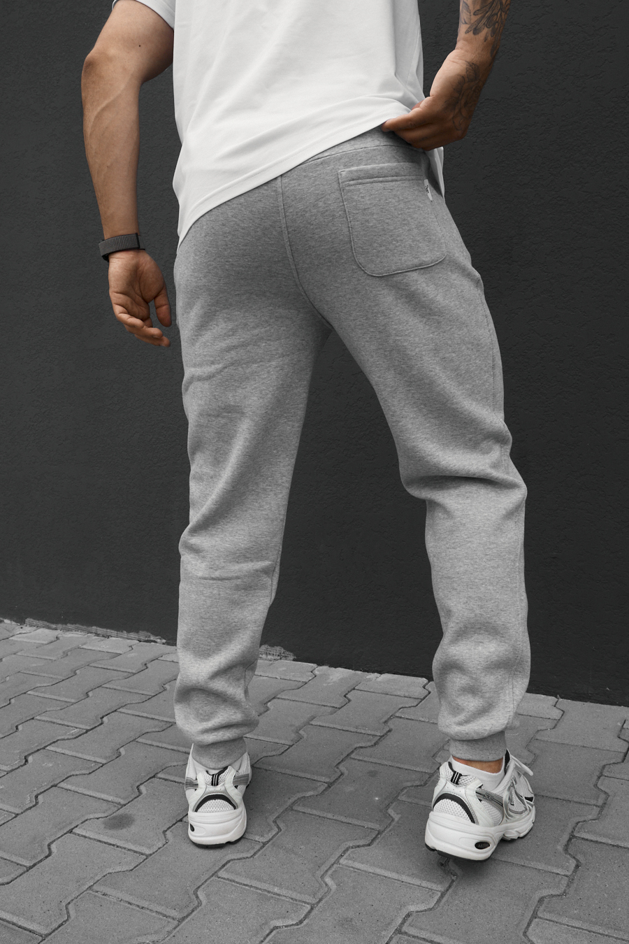 Spodnie dresowe Staff ho gray melange fleece