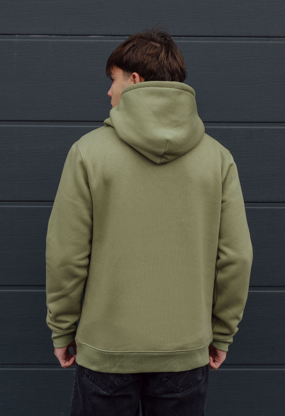 Bluza z kapturem Staff dark green basic fleece