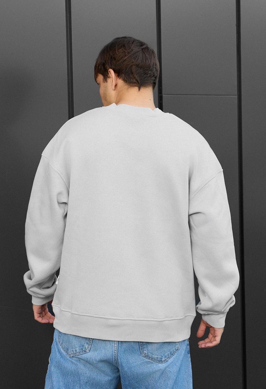 Bluza Staff light gray oversize fleece