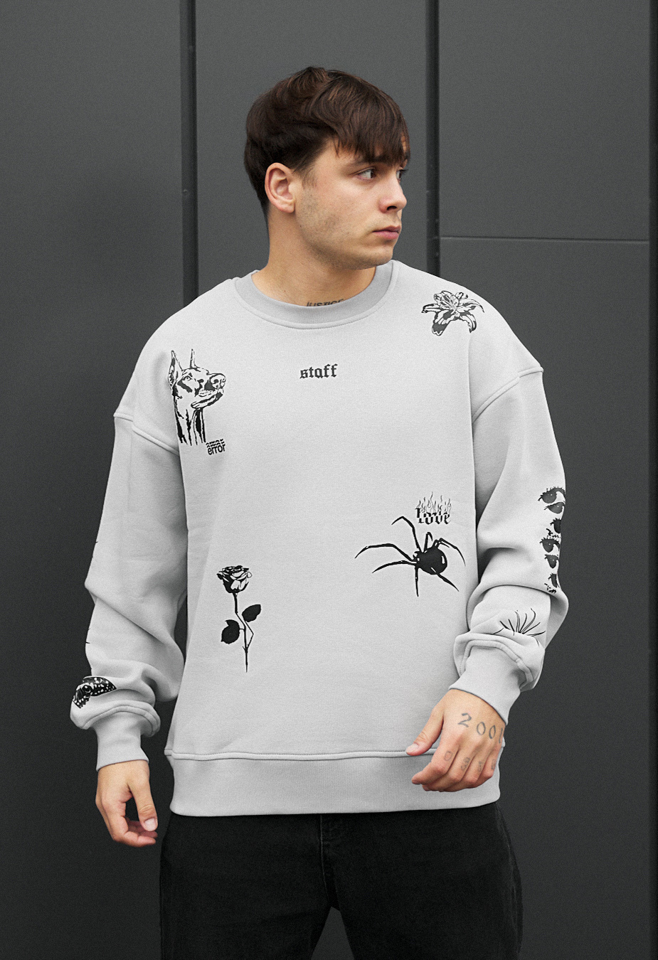 Bluza Staff dog & spider oversize fleece