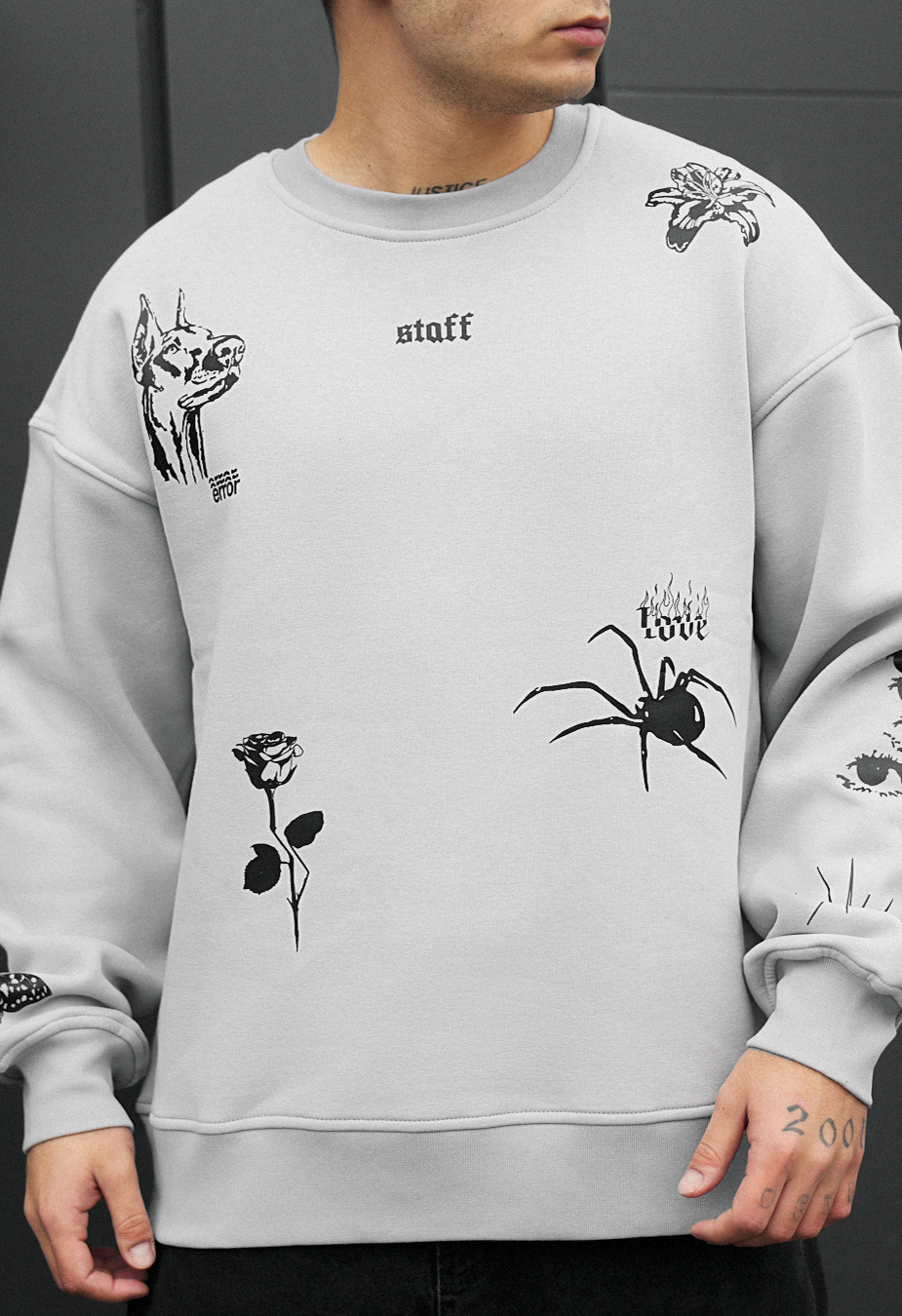 Bluza Staff dog & spider oversize fleece