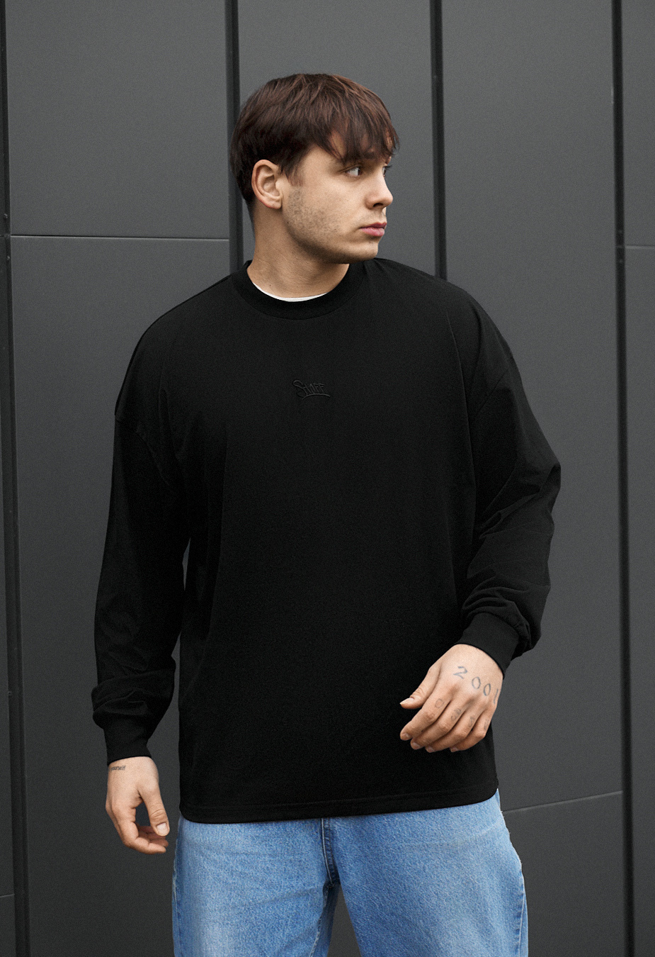 Longsleeve Staff black logo oversize