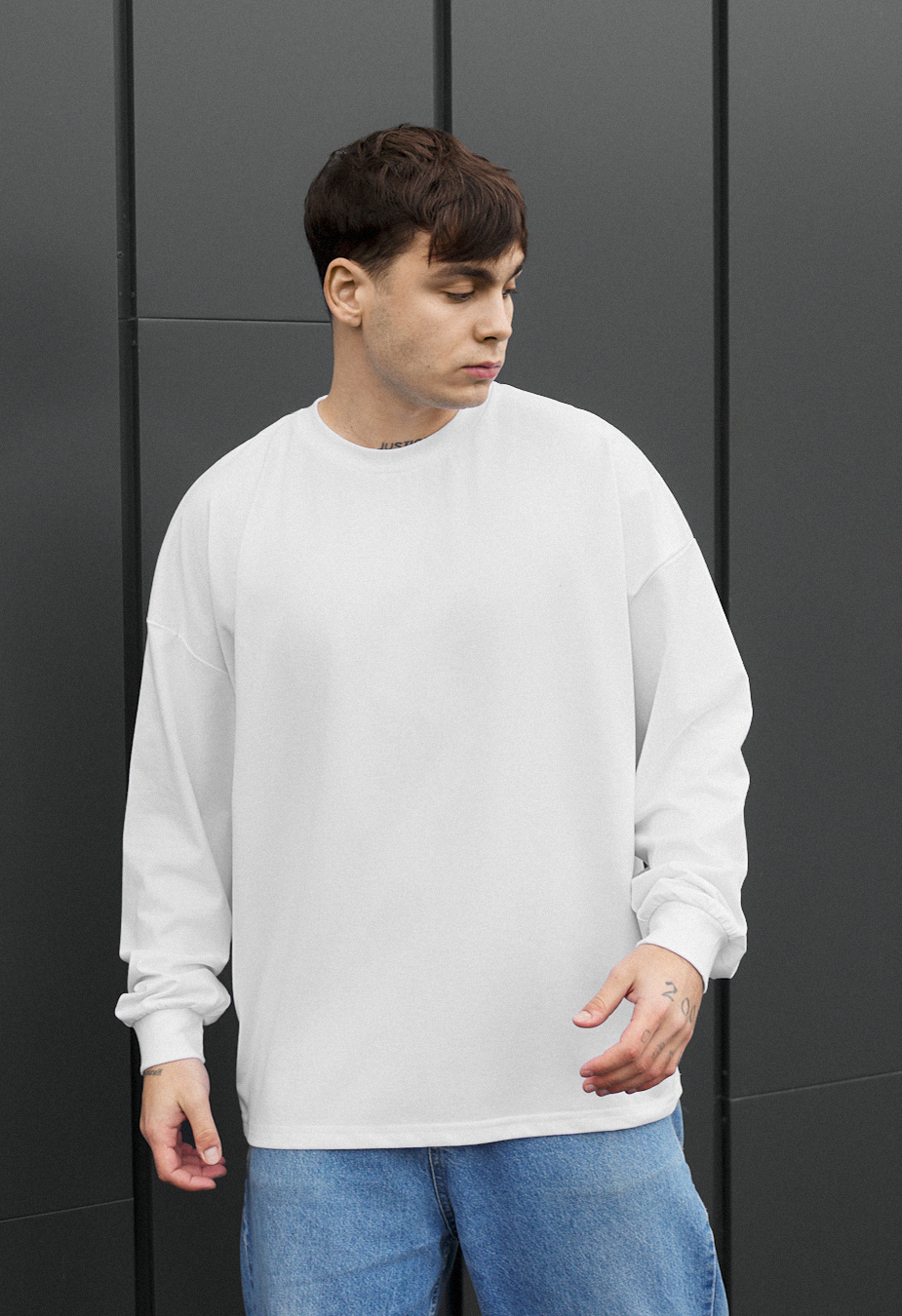 Longsleeve Staff white oversize