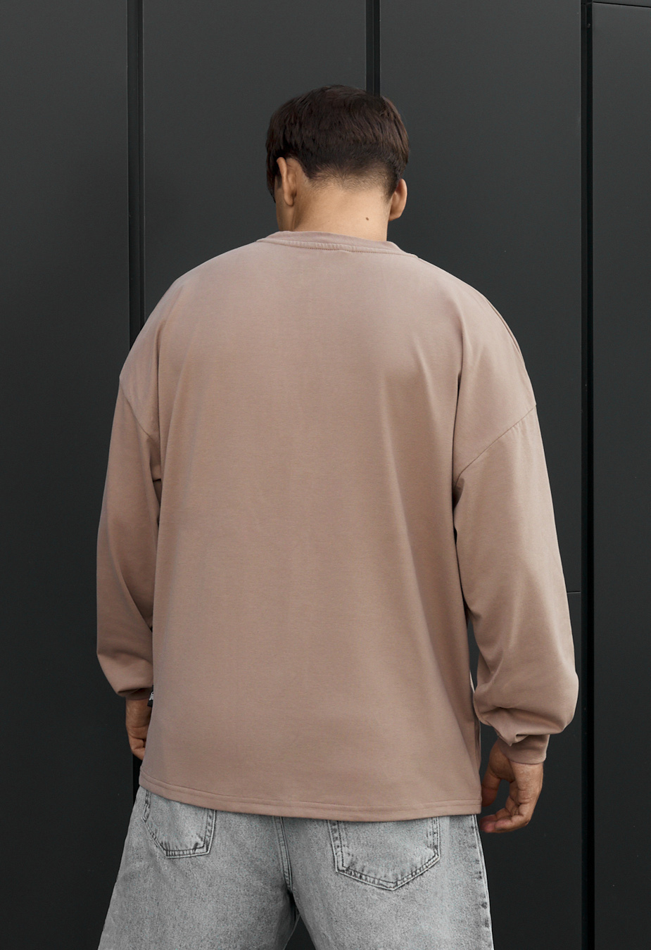 Longsleeve Staff beige brown logo oversize