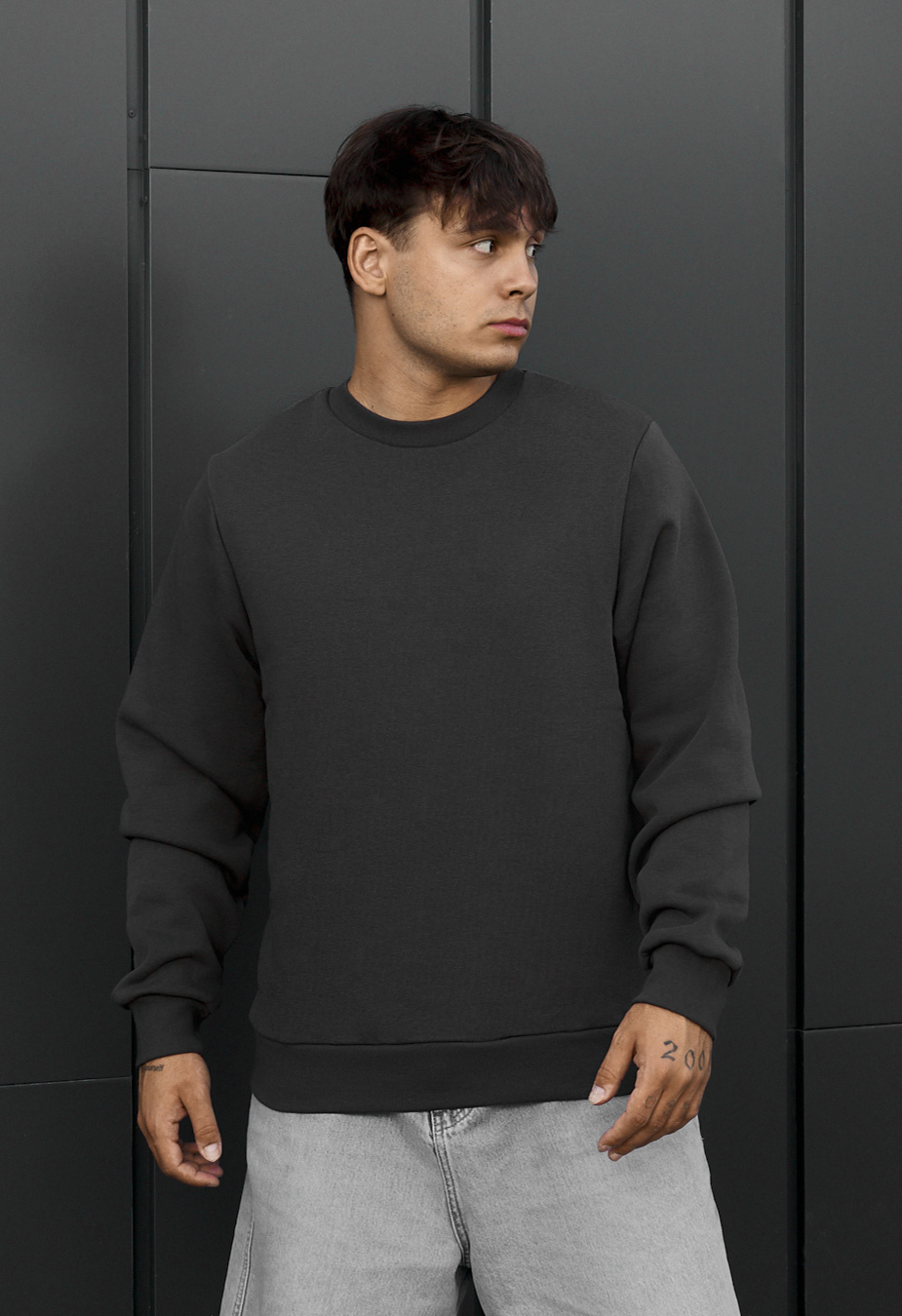 Bluza Staff logo dark gray fleece