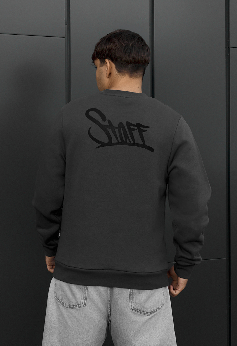 Bluza Staff logo dark gray fleece
