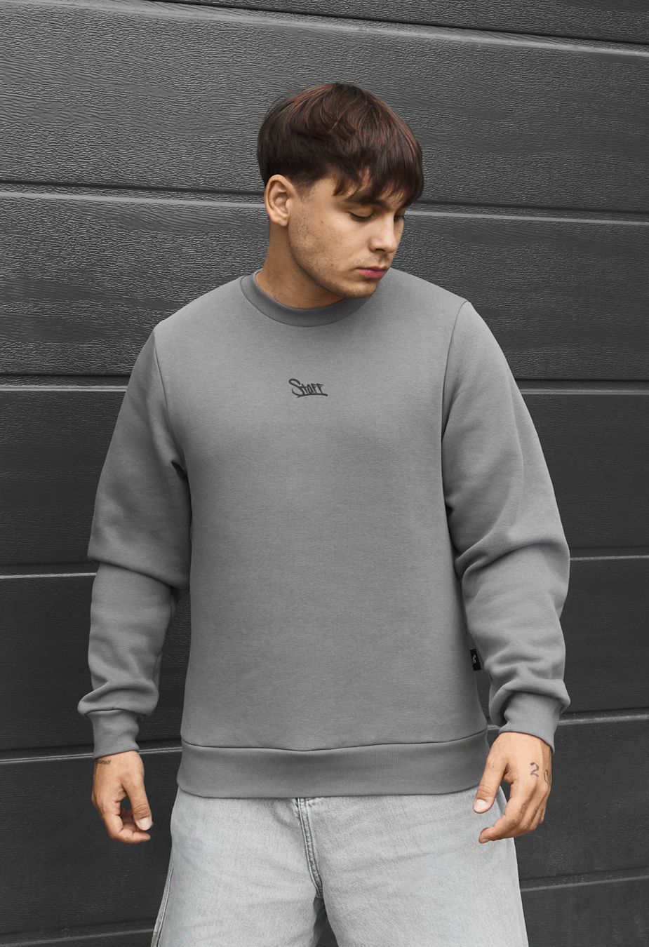 Bluza Staff logo gray fleece