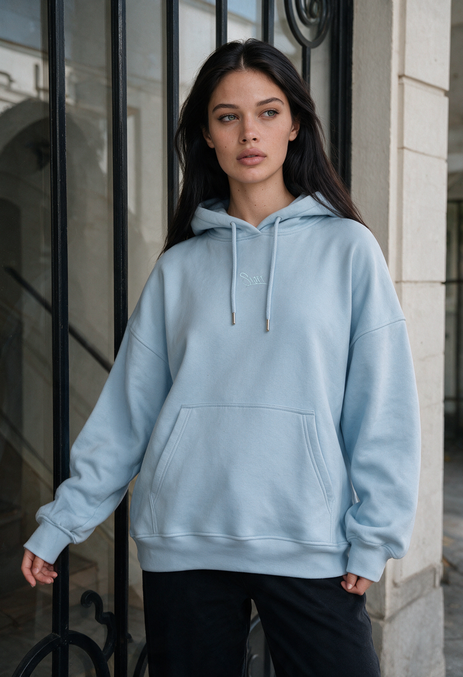 Bluza Staff logo blue oversize fleece