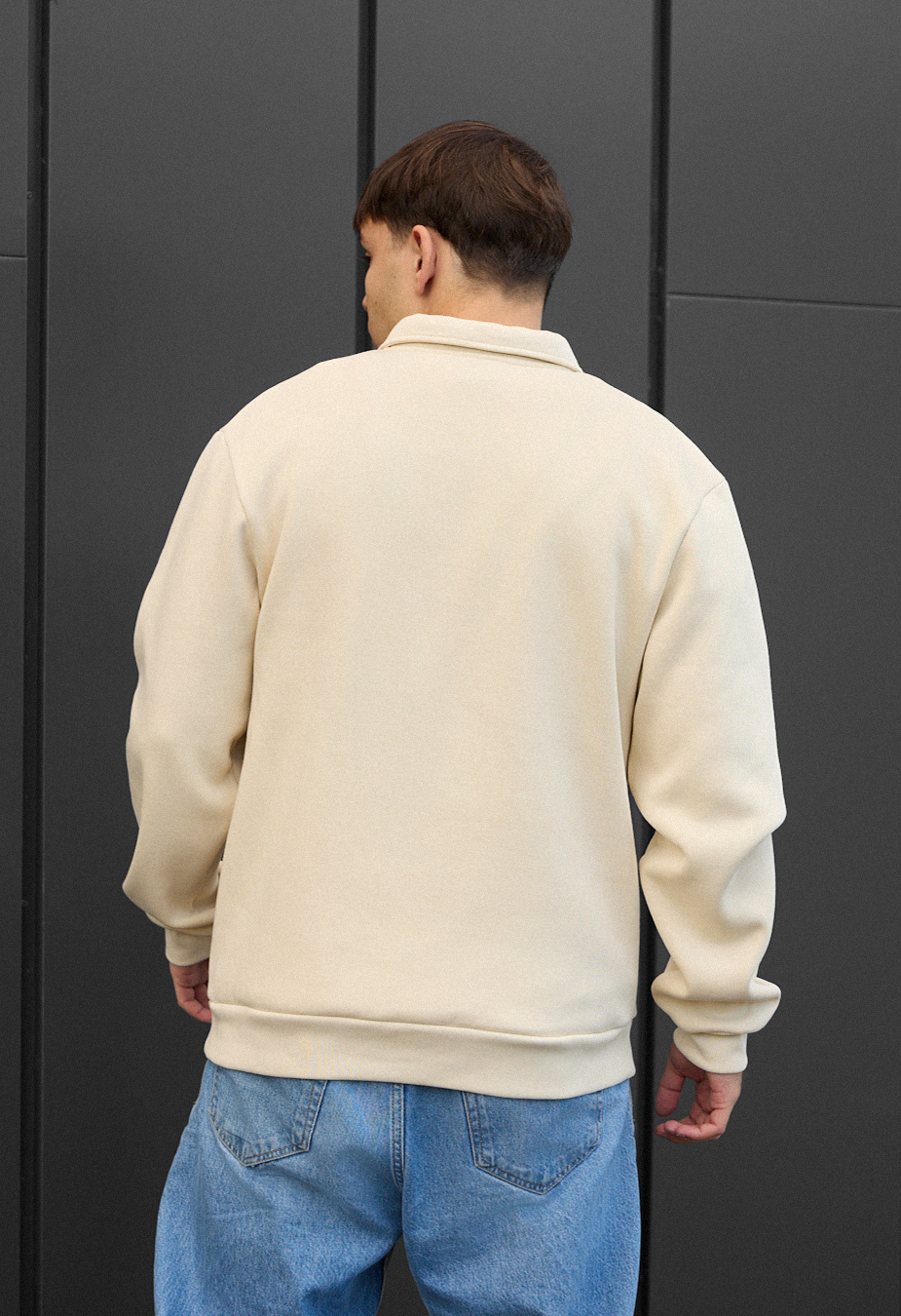 Bluza Staff milk & brown oversize fleece