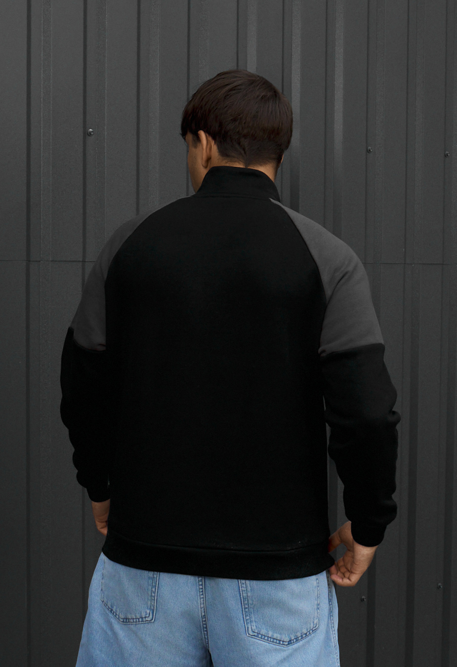 Olimpijka Staff black & gray zip reflective oversize fleece