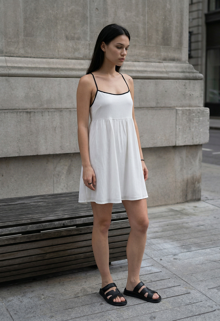 Sukienka Staff kr white & black