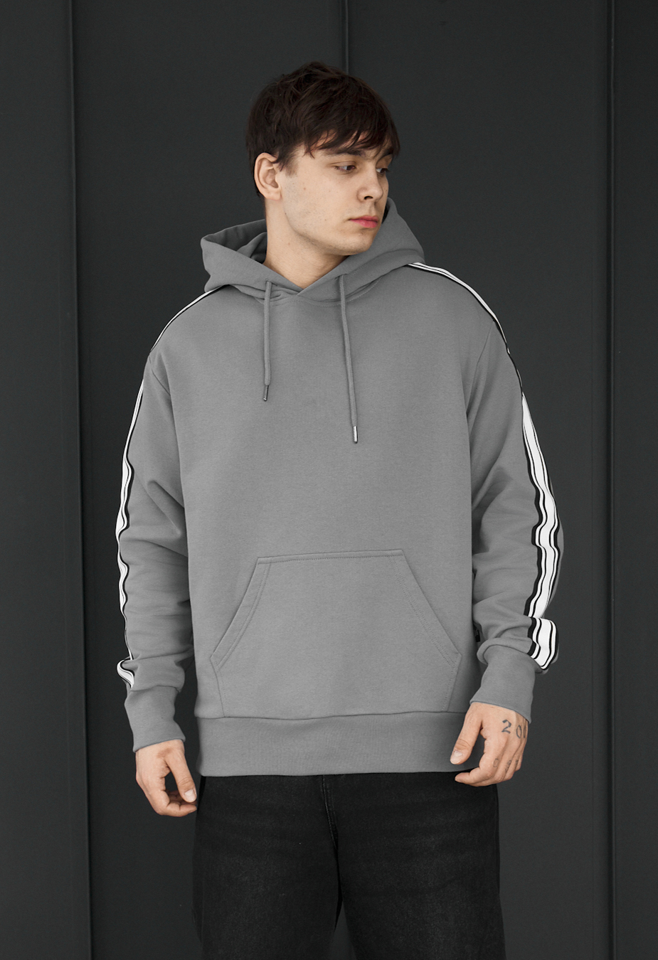 Bluza Staff gray lines oversize