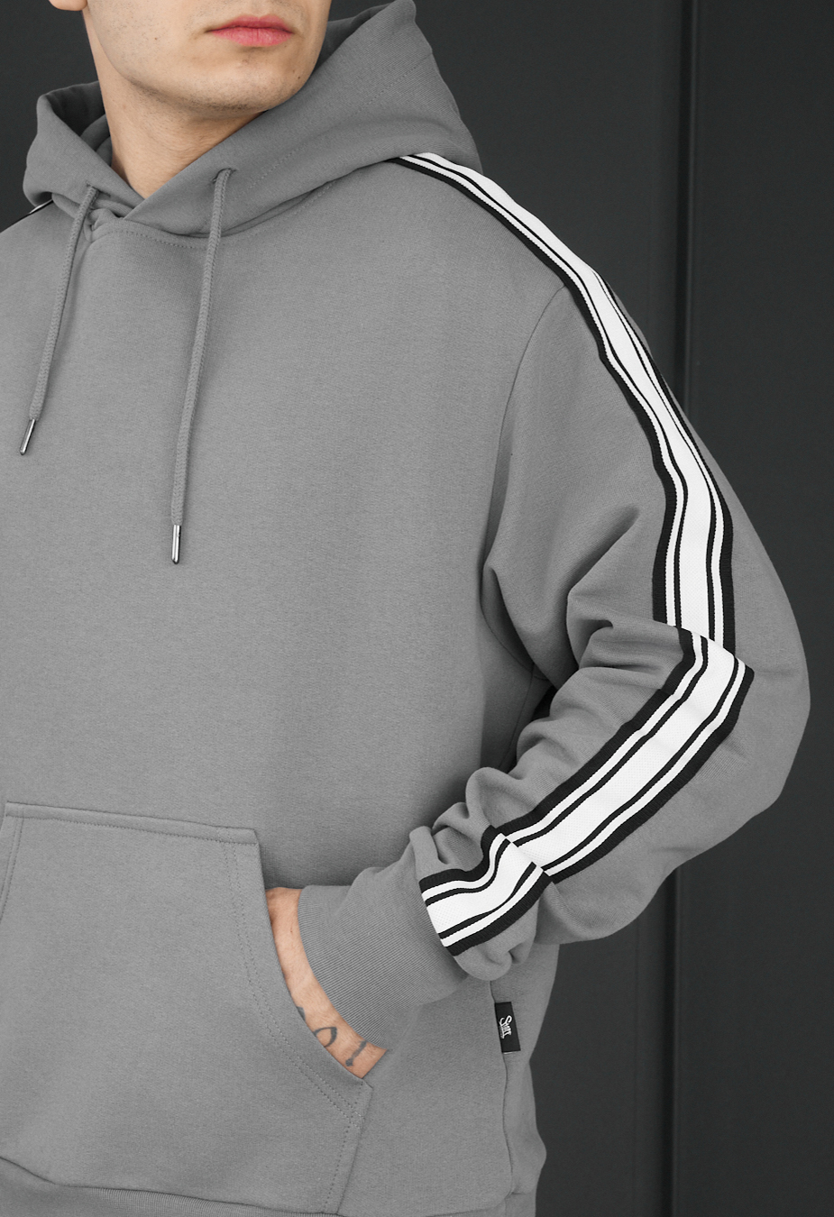 Bluza Staff gray lines oversize