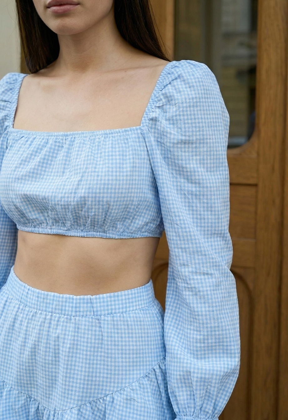 Komplet top + spódnica-spodenki Staff ria light blue