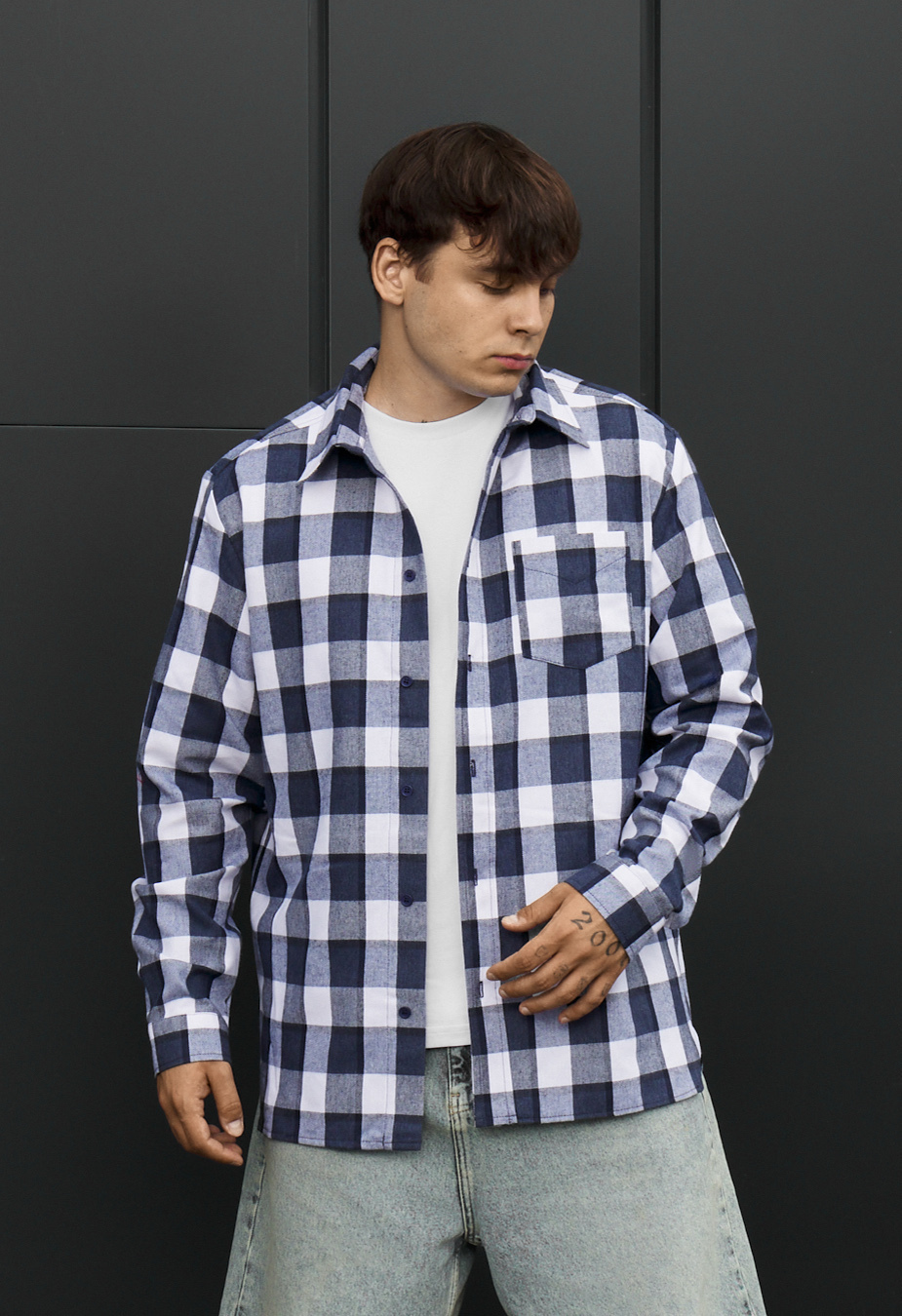 Koszula Staff ed light gray & white