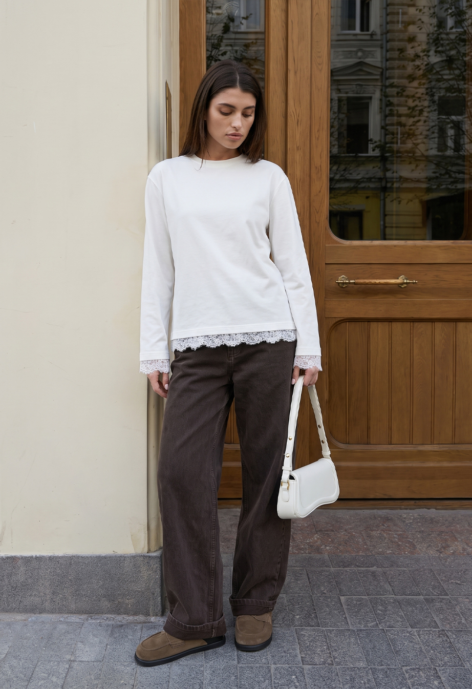 Longsleeve Staff mar white