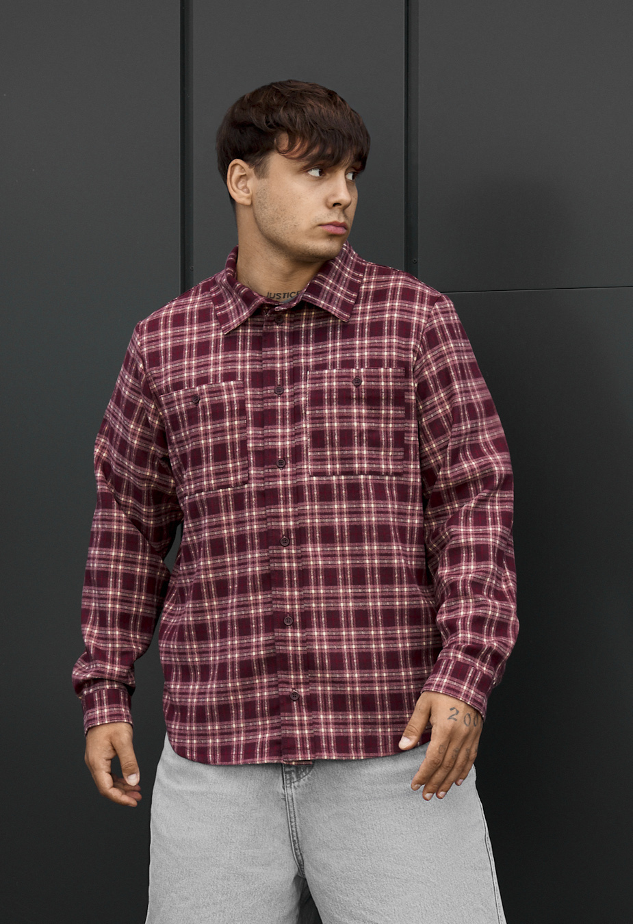 Koszula Staff c4 bordo & beige