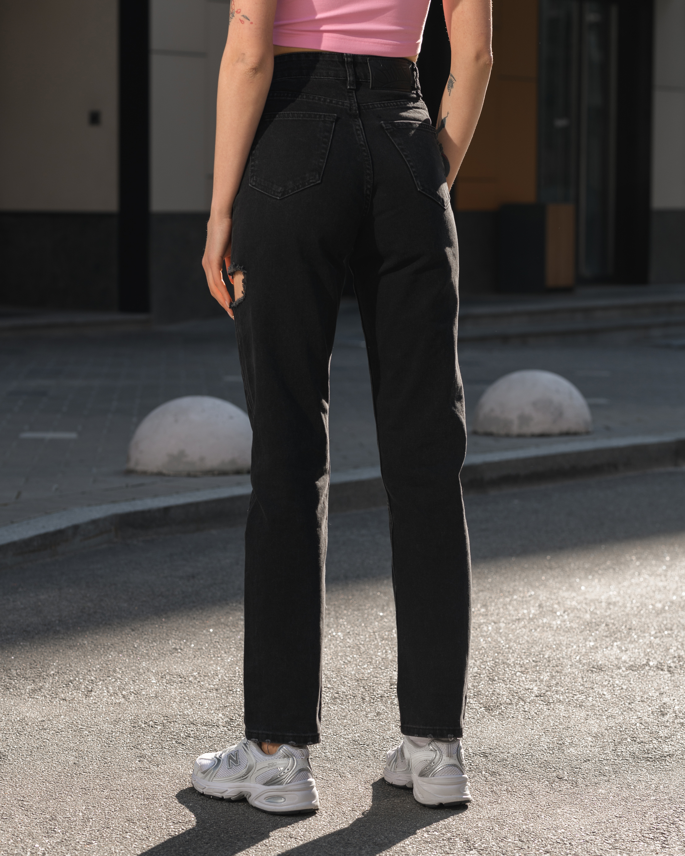 Damskie jeansy Staff black straight