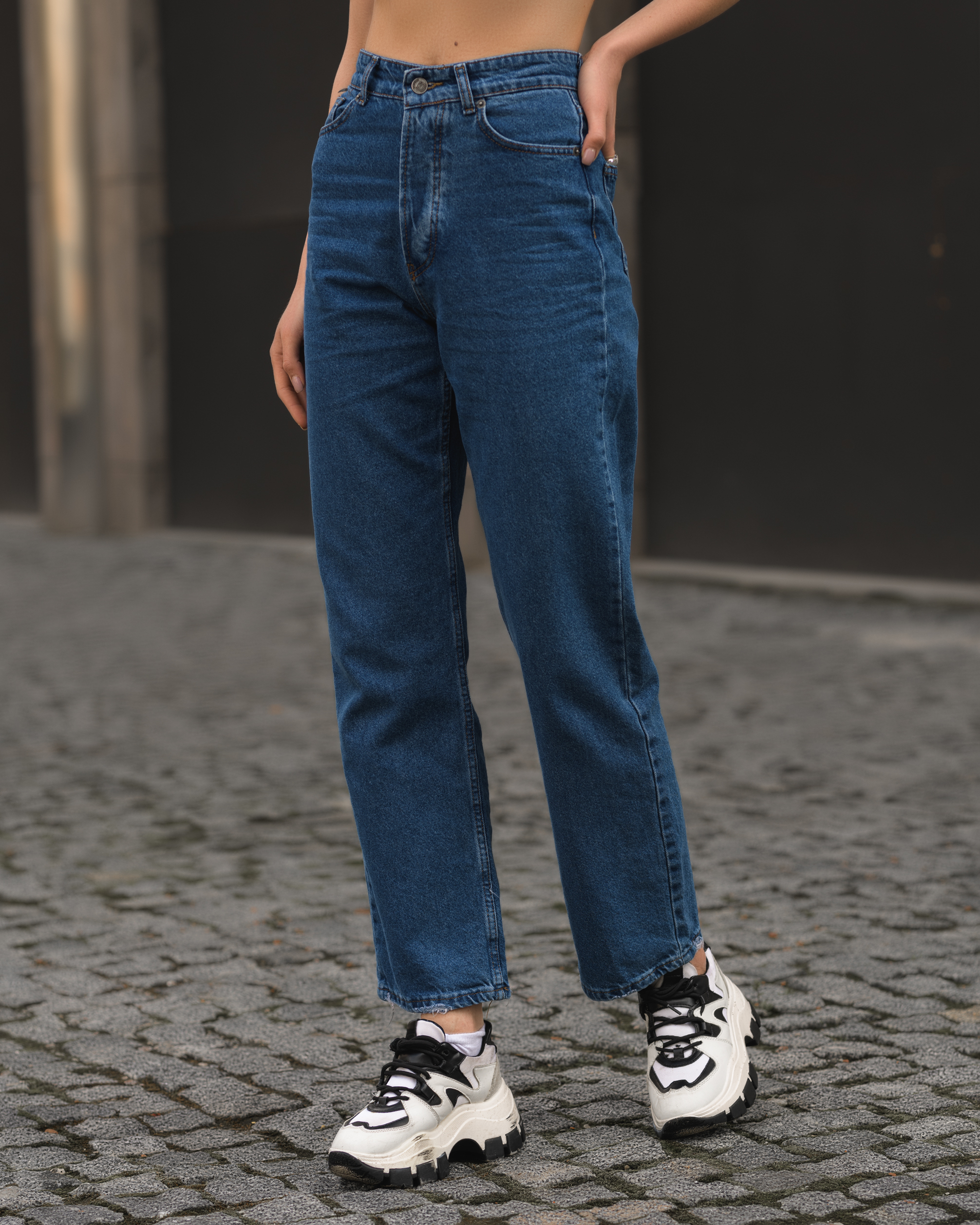 Damskie jeansy Staff navy straight