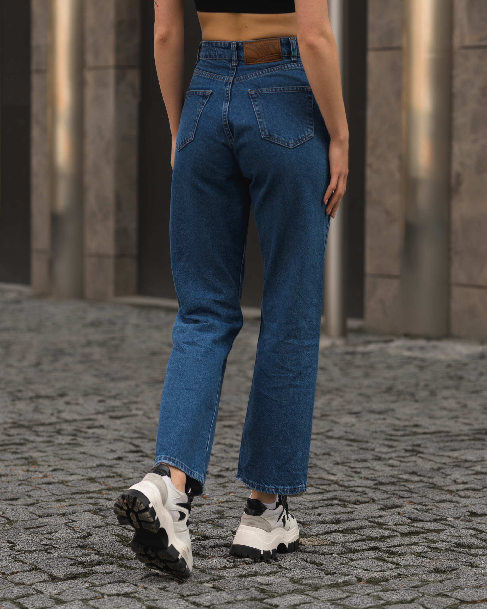 Damskie jeansy Staff navy straight