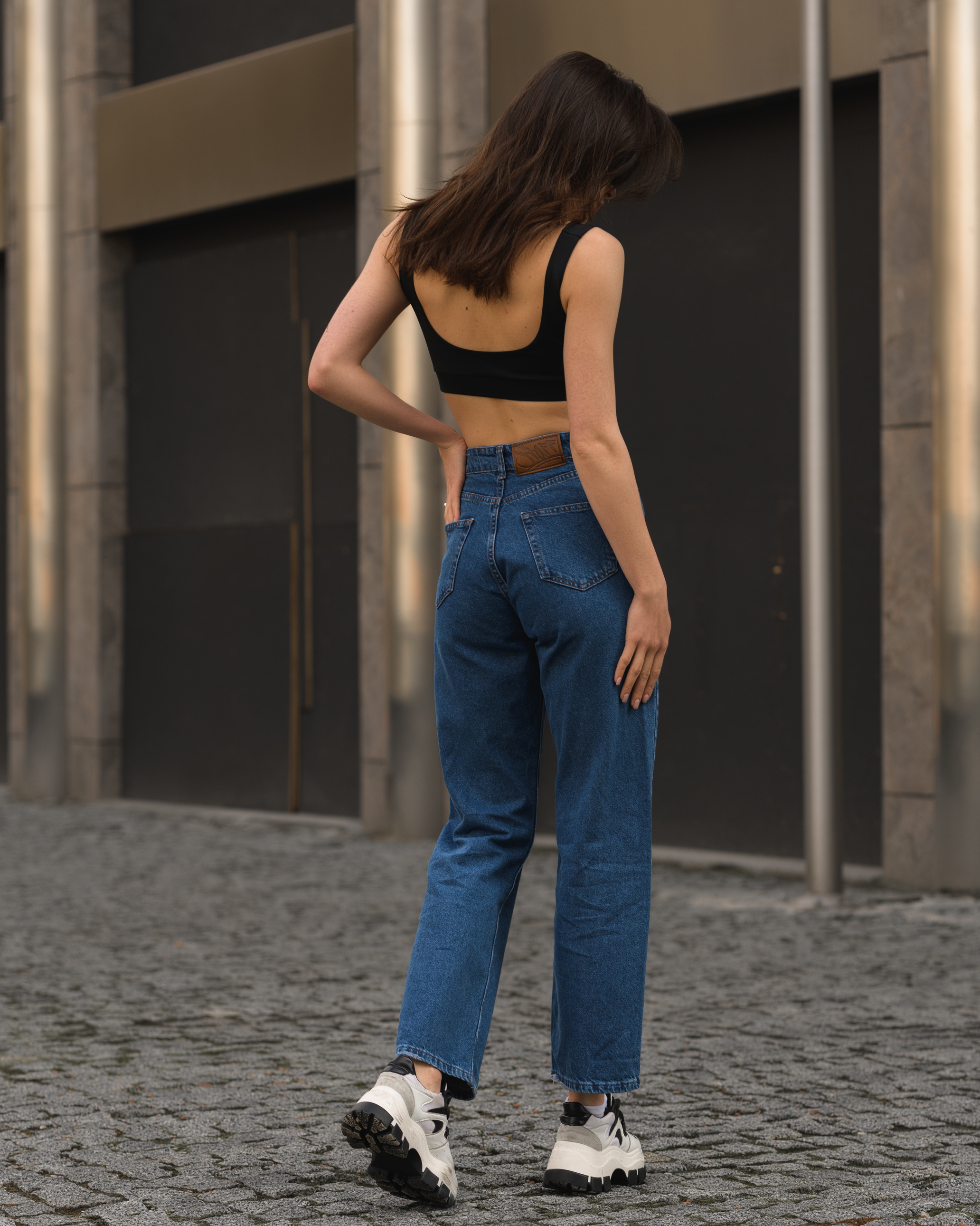 Damskie jeansy Staff navy straight