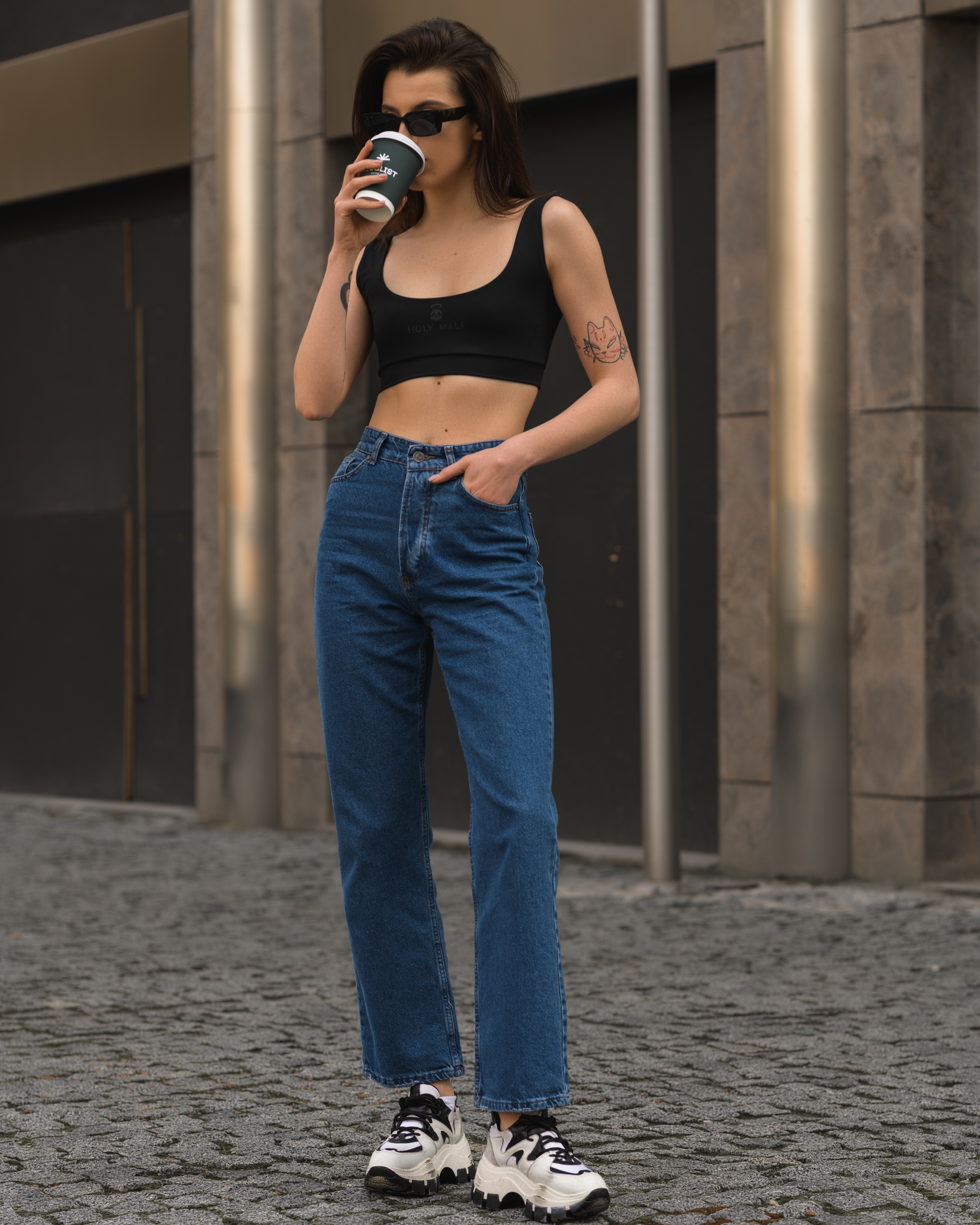 Damskie jeansy Staff navy straight