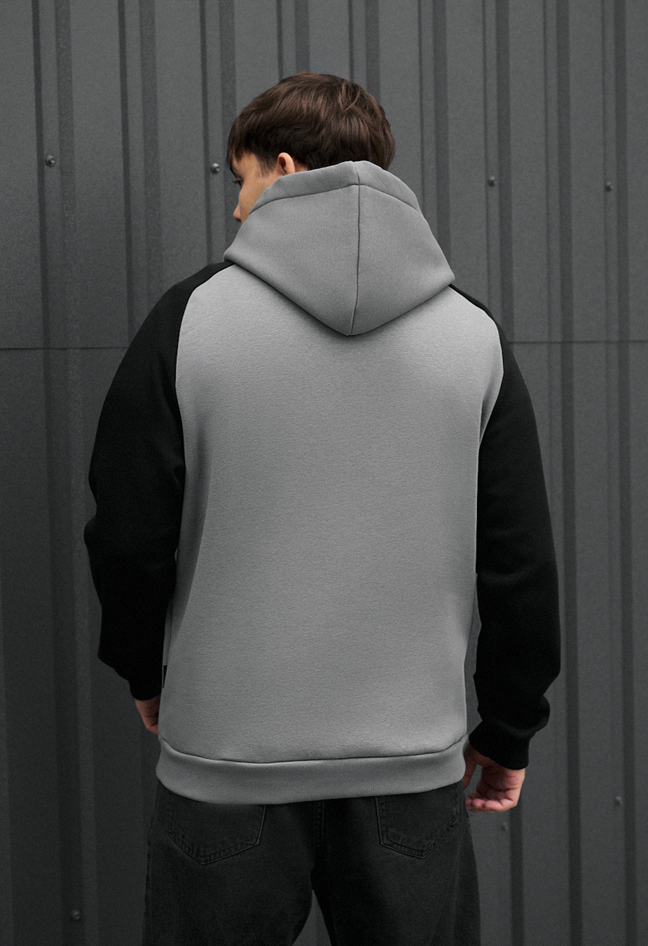 Bluza Staff gray & black oversize fleece