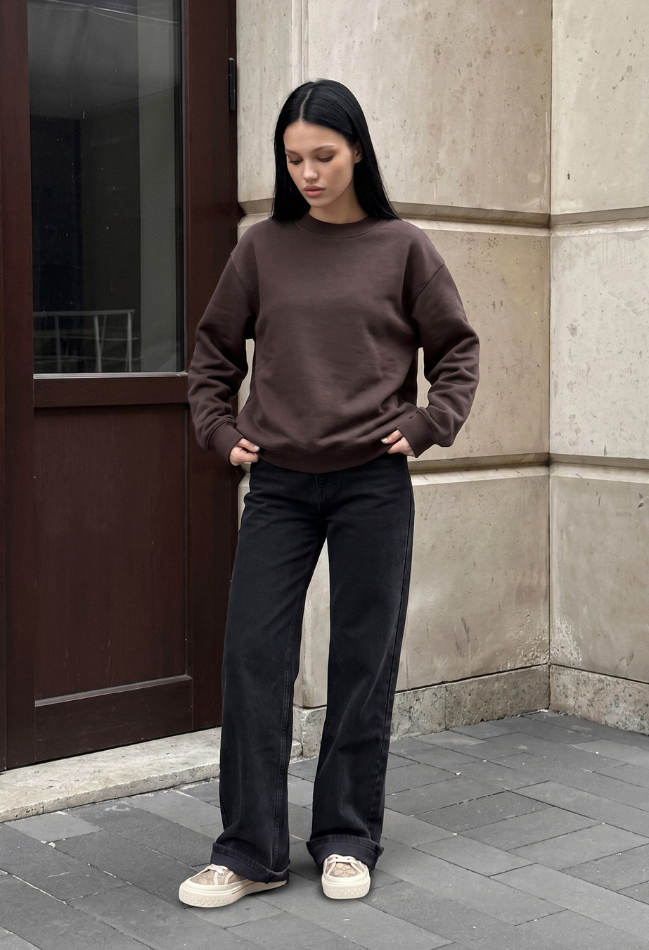 Bluza Staff zy brown oversize fleece
