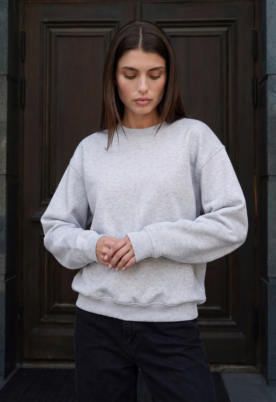 Bluza Staff zy gray melange oversize fleece