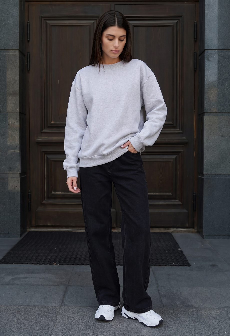 Bluza Staff zy gray melange oversize fleece
