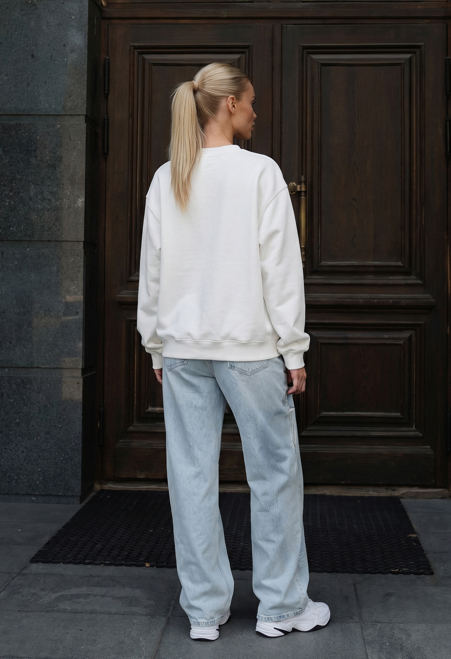 Bluza Staff zy white oversize fleece