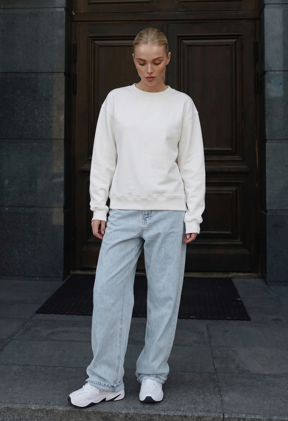 Bluza Staff zy white oversize fleece