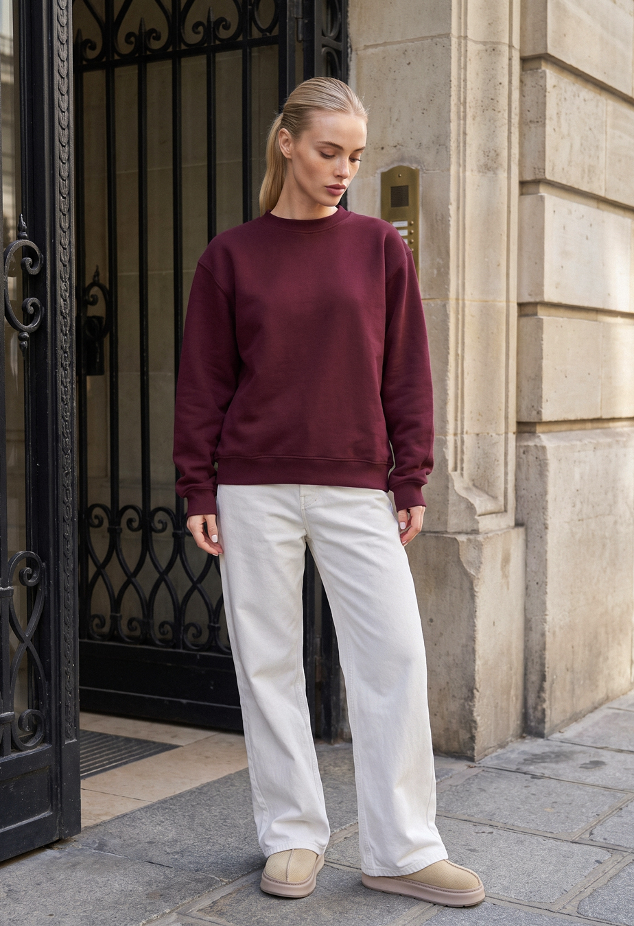 Bluza Staff zy bordo oversize fleece
