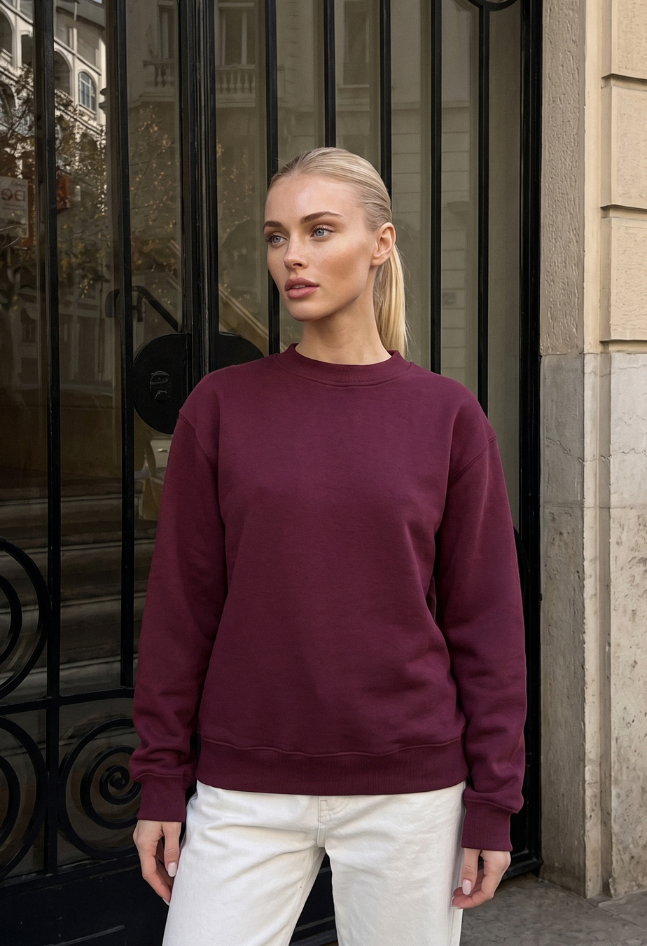 Bluza Staff zy bordo oversize fleece