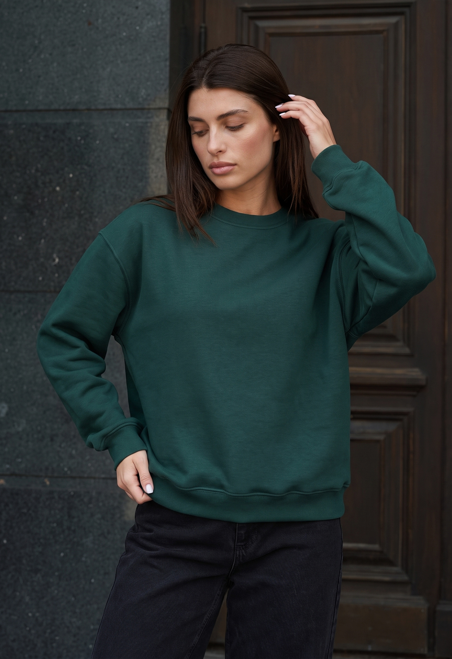Bluza Staff zy green oversize fleece