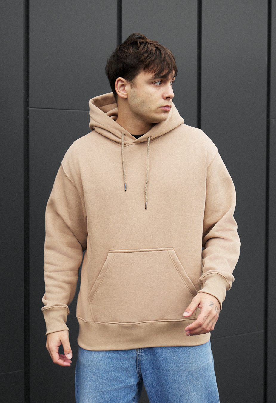 Bluza Staff beige oversize fleece