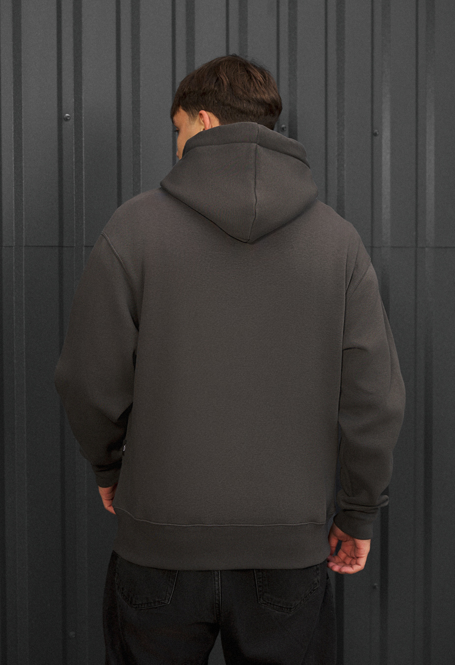 Bluza Staff dark gray oversize fleece