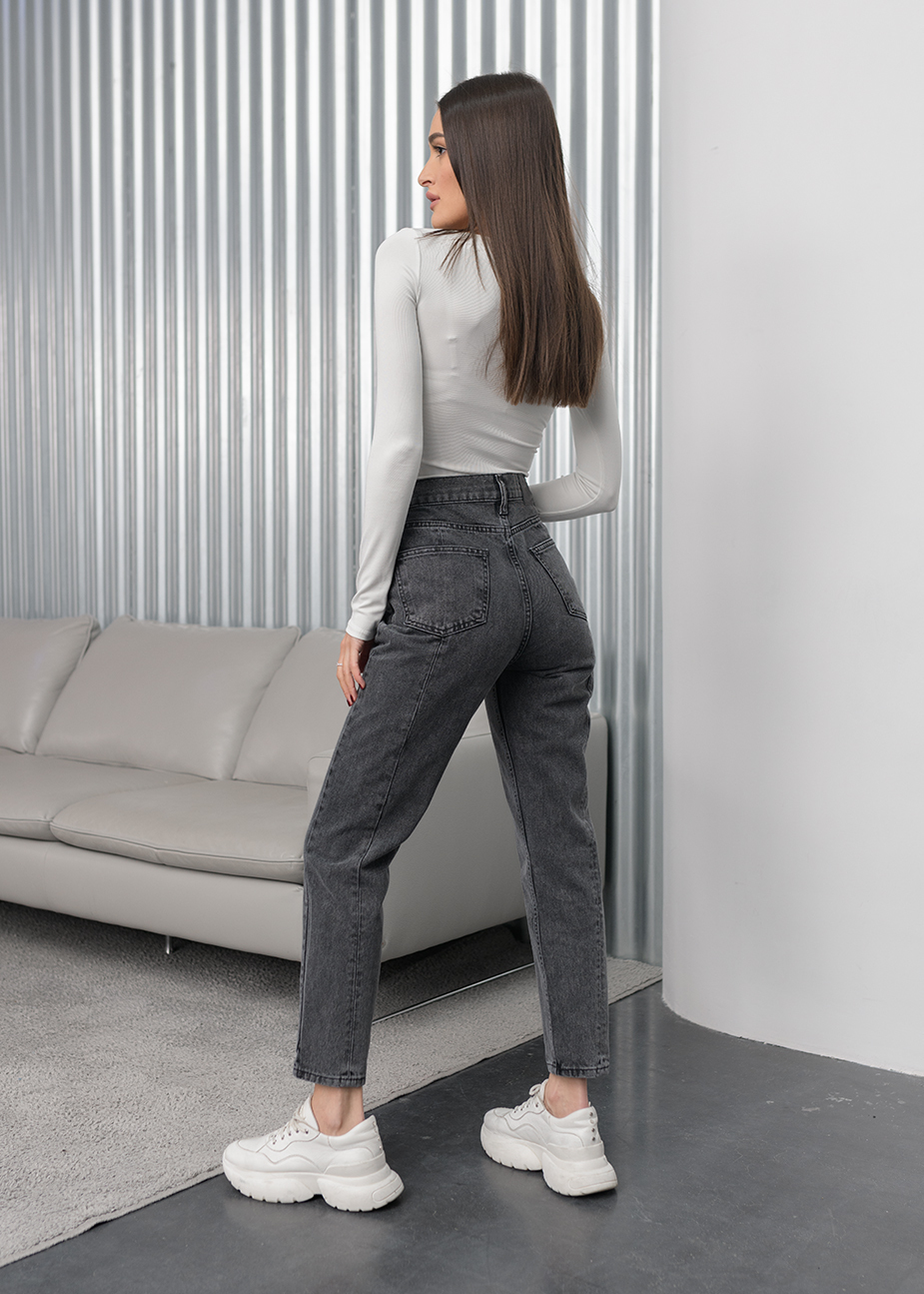 Damskie jeansy Staff gray mom high waist