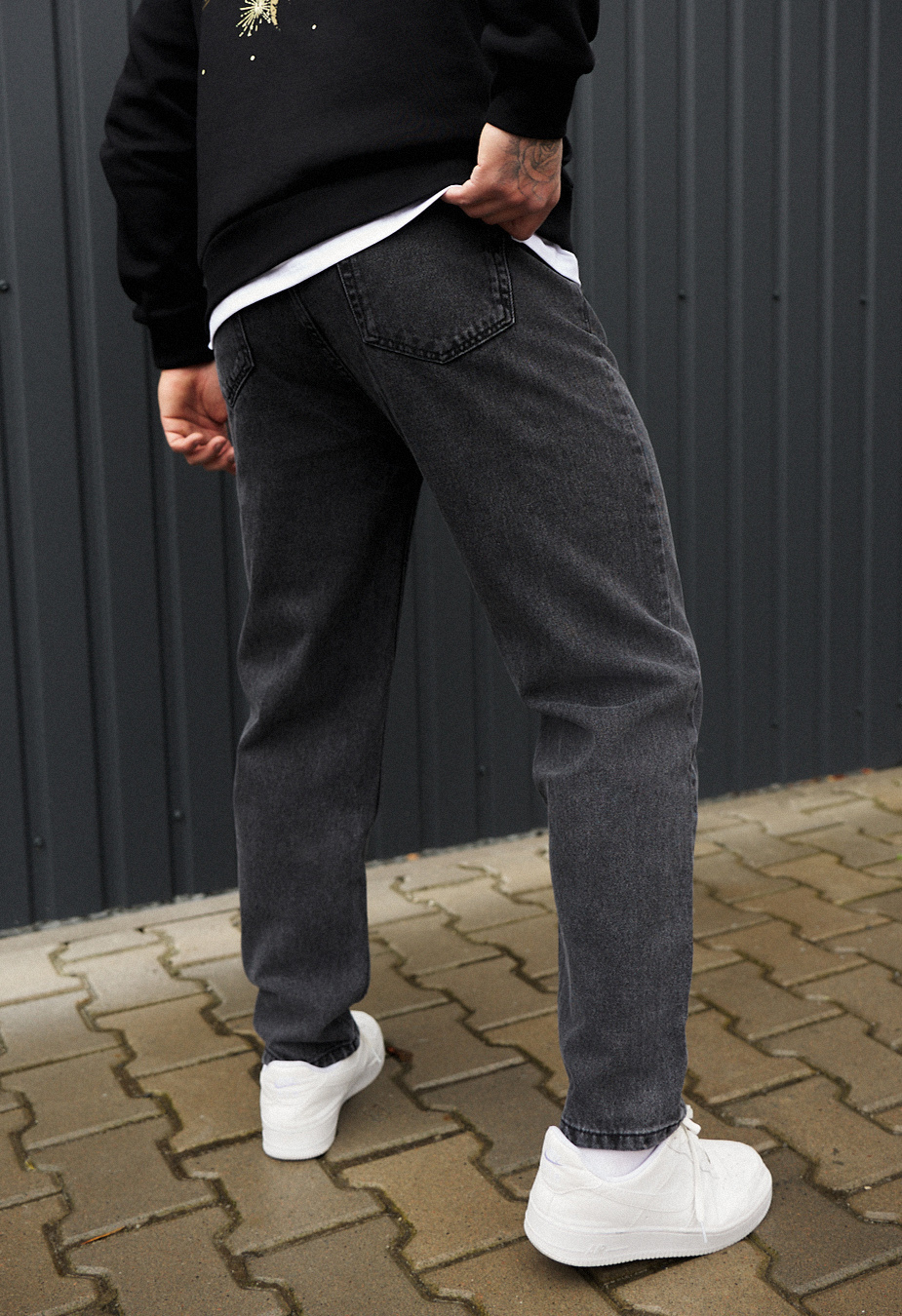 Dżinsy Staff dark gray regular mom