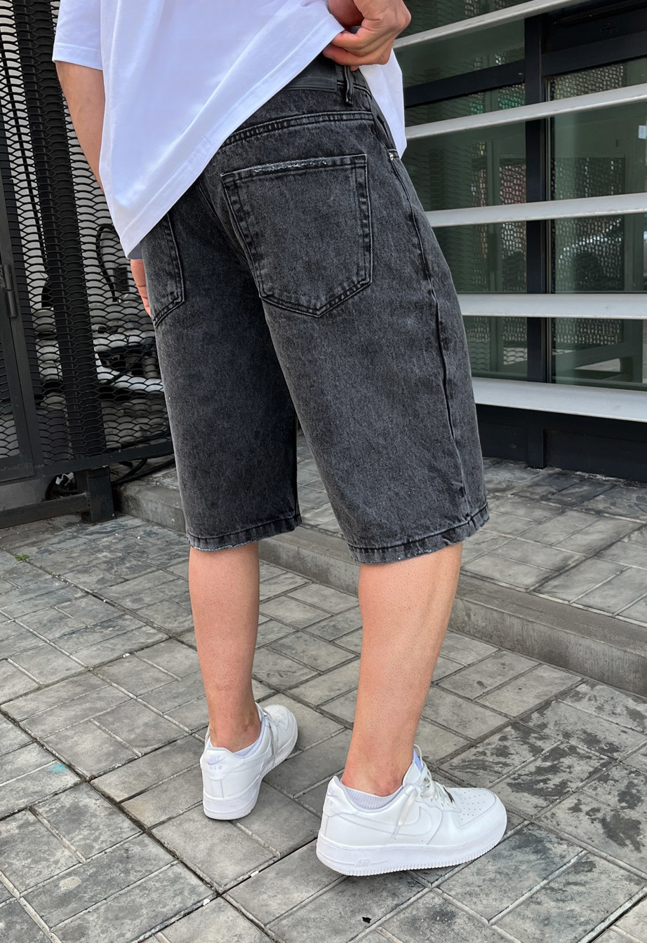 Jeansove spodenki Staff baggy c3 gray