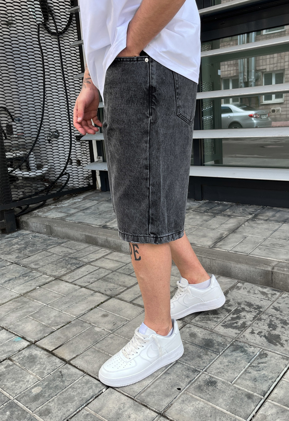 Jeansove spodenki Staff baggy c3 gray