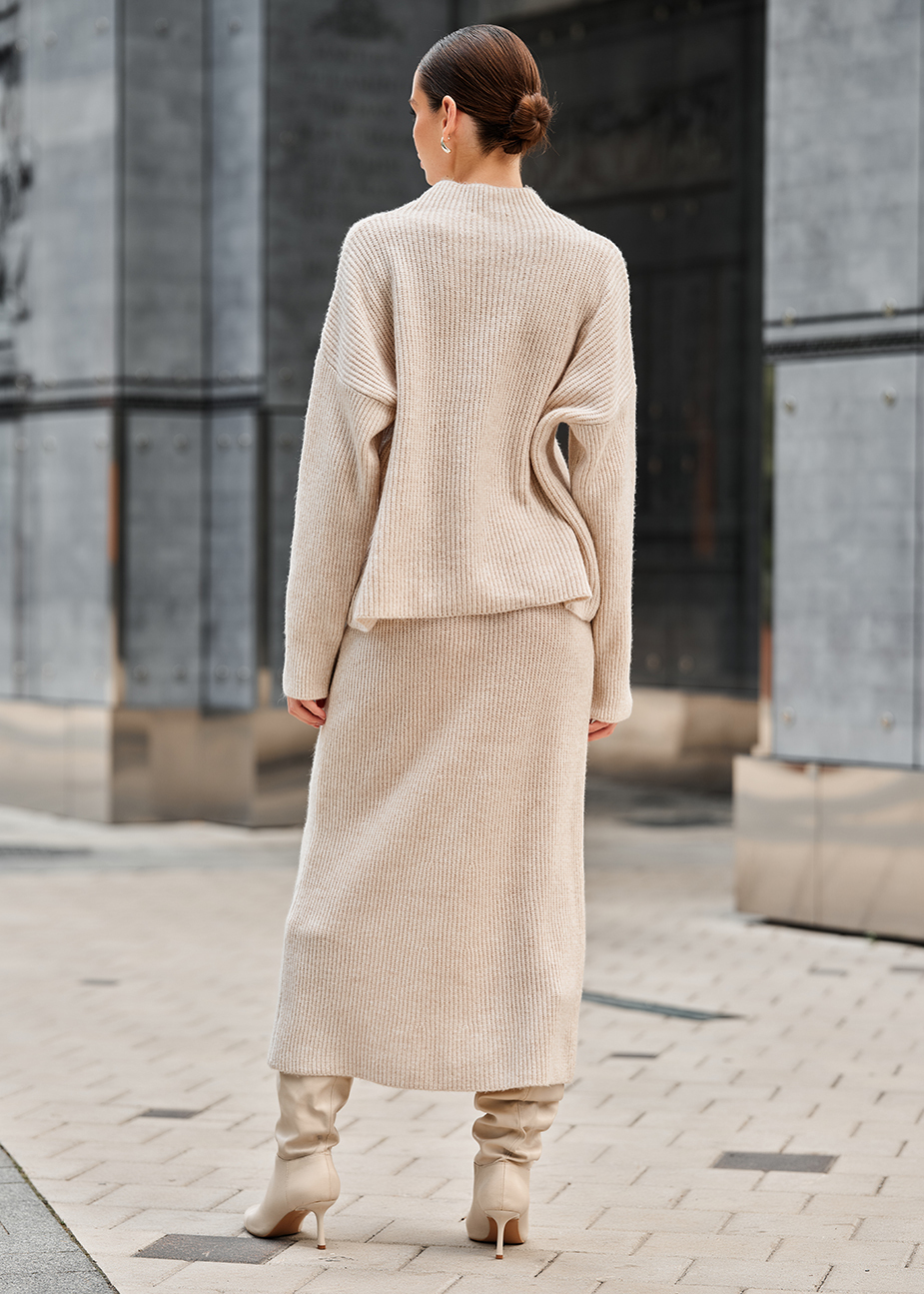 Damski komplet z dzianiny Staff soft beige oversize