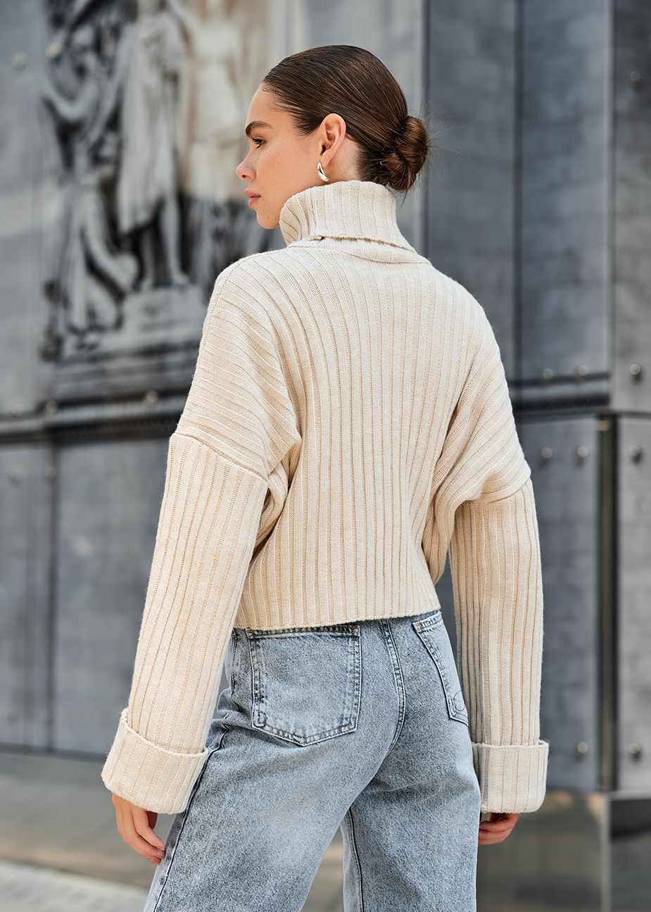 Damski sweter z dzianiny Staff nalle beige