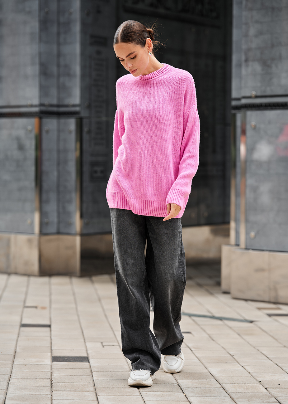 Damski sweter z dzianiny Staff isa pink