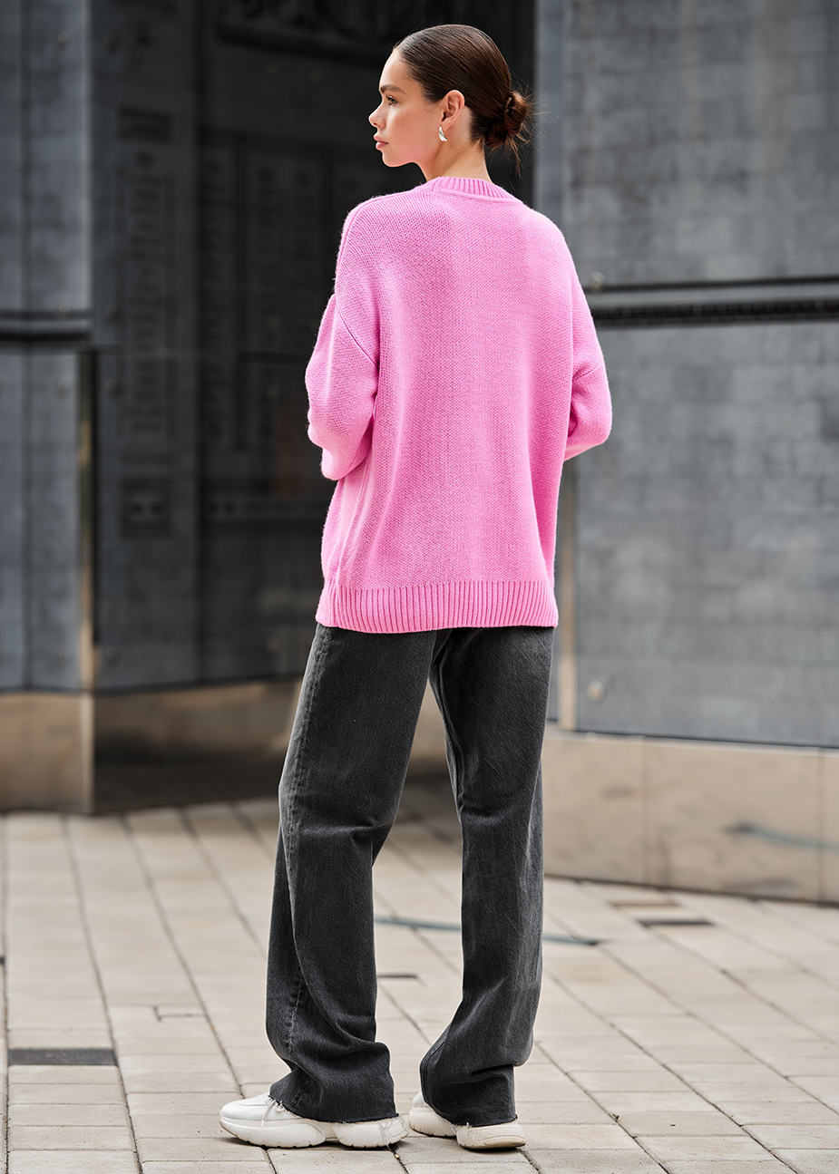 Damski sweter z dzianiny Staff isa pink