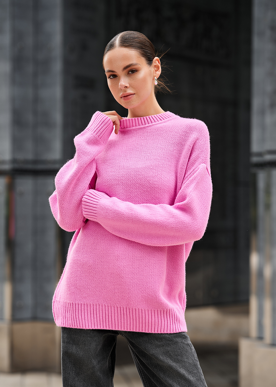 Damski sweter z dzianiny Staff isa pink