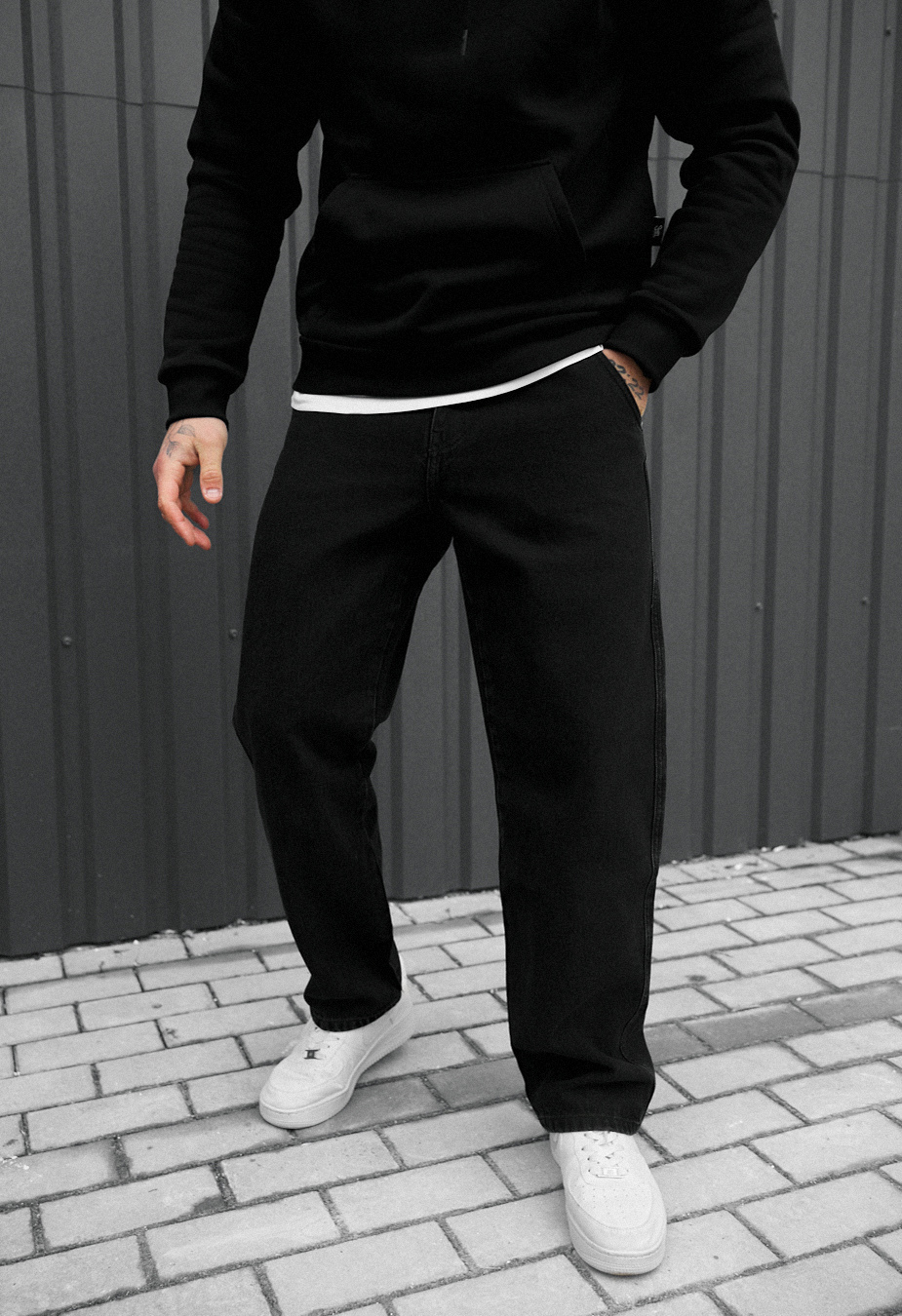 Dżinsy Staff 3 black baggy